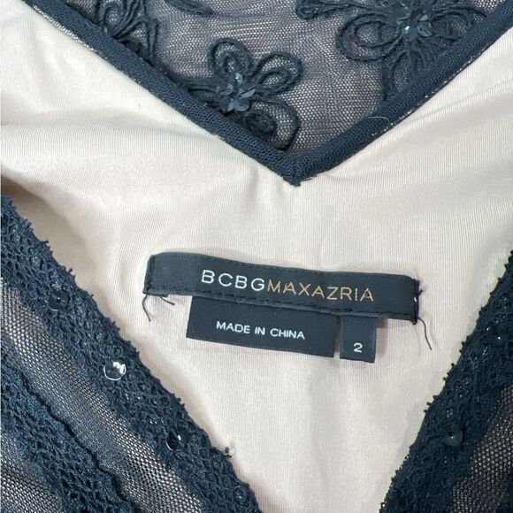 BCBG Maxazria Black Lace Sleeveless Dress Sz 2 Retro 1920’s, Gatsby - Picture 9 of 9